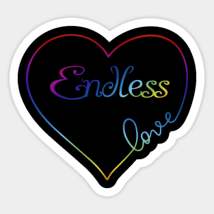 Endless Love Rainbow Heart LGBT Pride Design Sticker